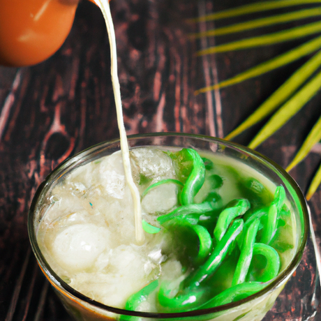 Es Cendol – Kokos-Pandan-Getränk mit Palmzucker image