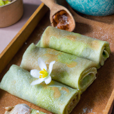 Dadar Gulung – Grüne Pandan-Pfannkuchen mit Kokosfüllung image