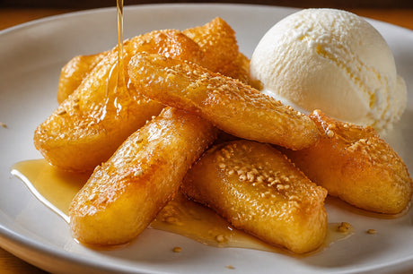 Gebackene Banane mit Honig wie beim Chinesen (KI-generiertes Bild)