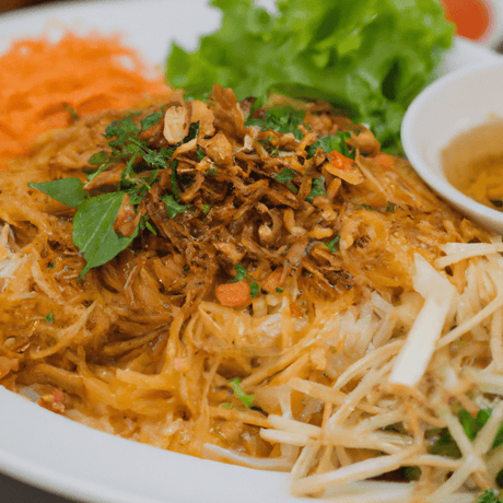 Nom Banh Chok (នំបញ្ចុក) – Traditionelle Reisnudeln mit Fischpaste - RamenHeaven